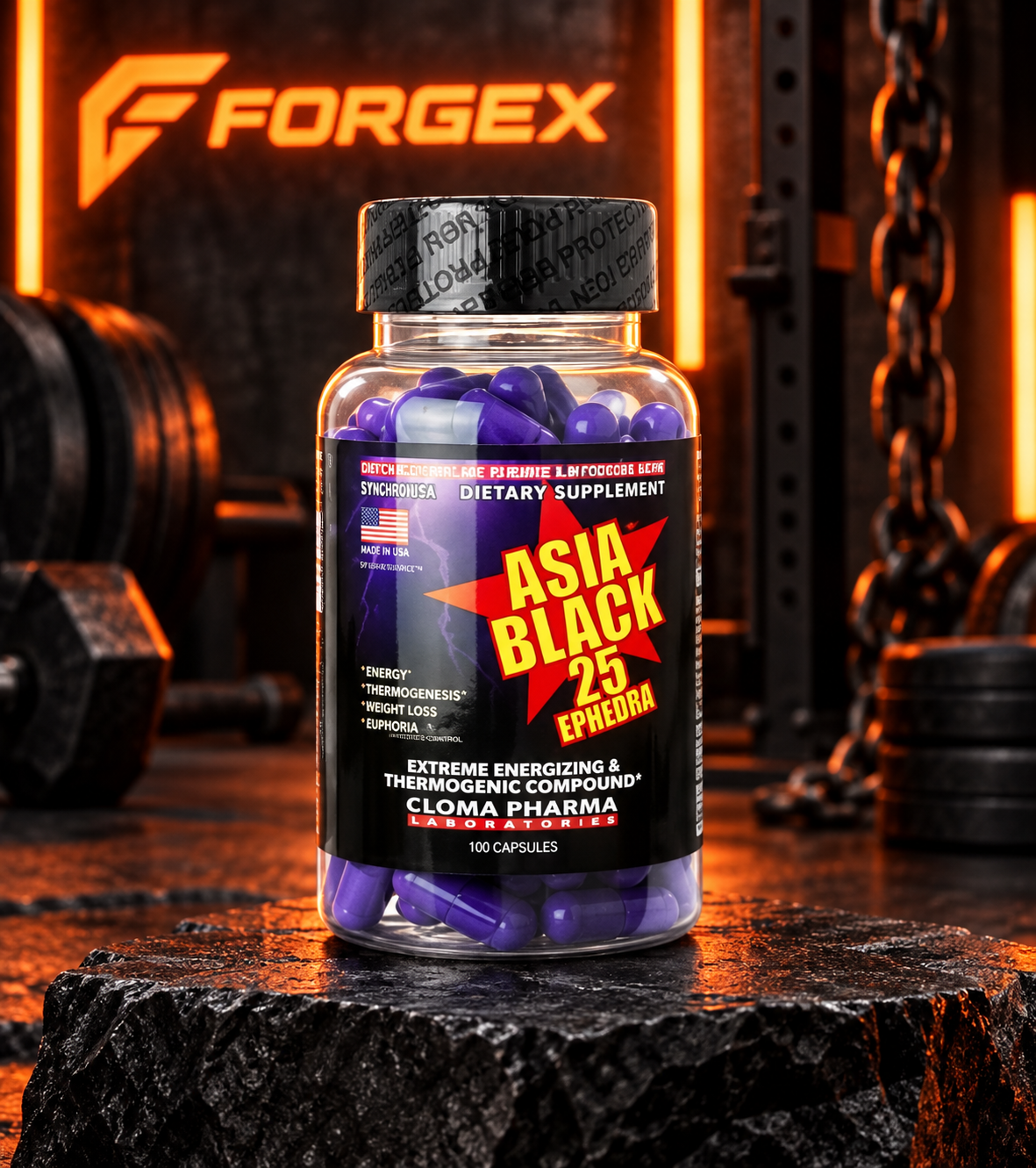 Жиросжигатель Cloma Pharma Asia Black 25, (100 caps) 