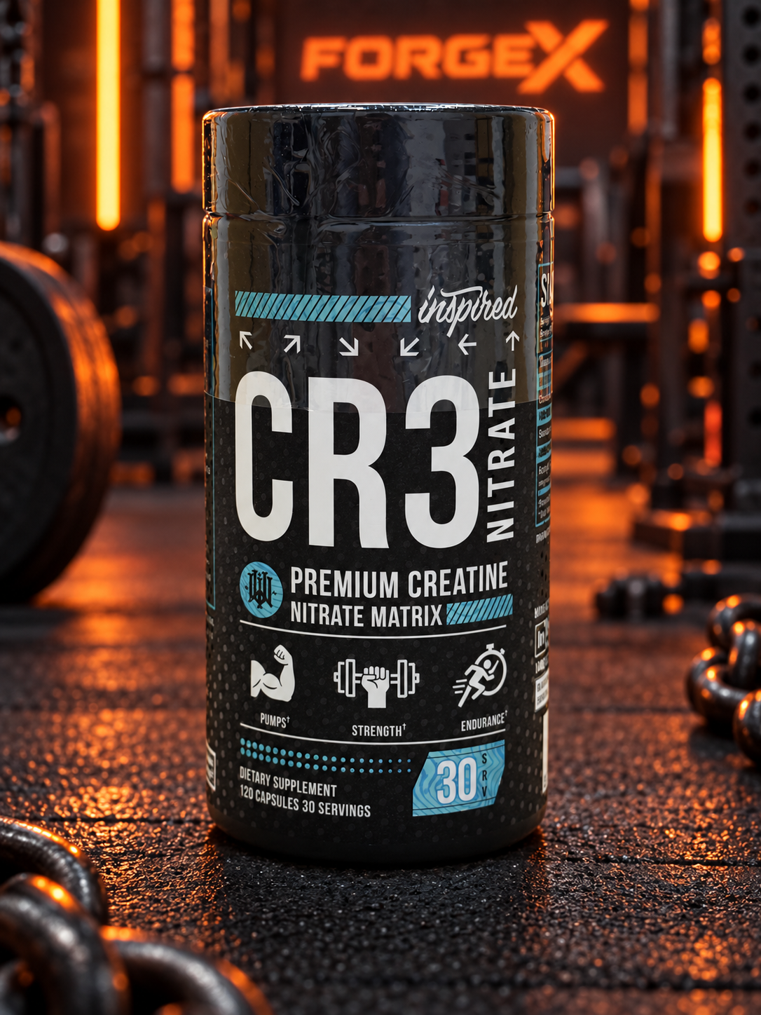 Inspired Nutraceuticals CR3 Creatine Nitrate — 120 капсул — Не применяется (капсулы)