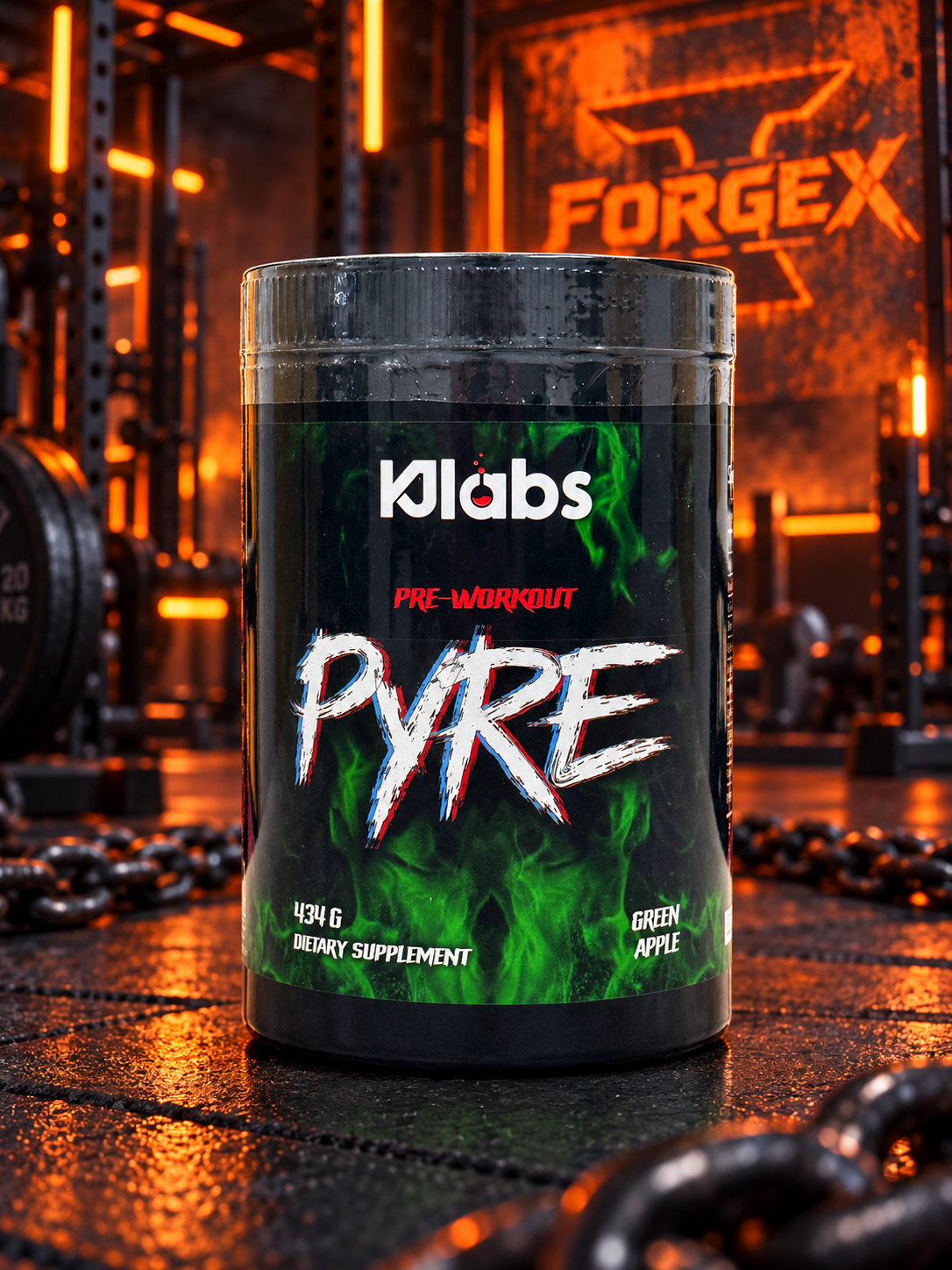 PYRE Pre-Workout — 434 г — Зелёное яблоко