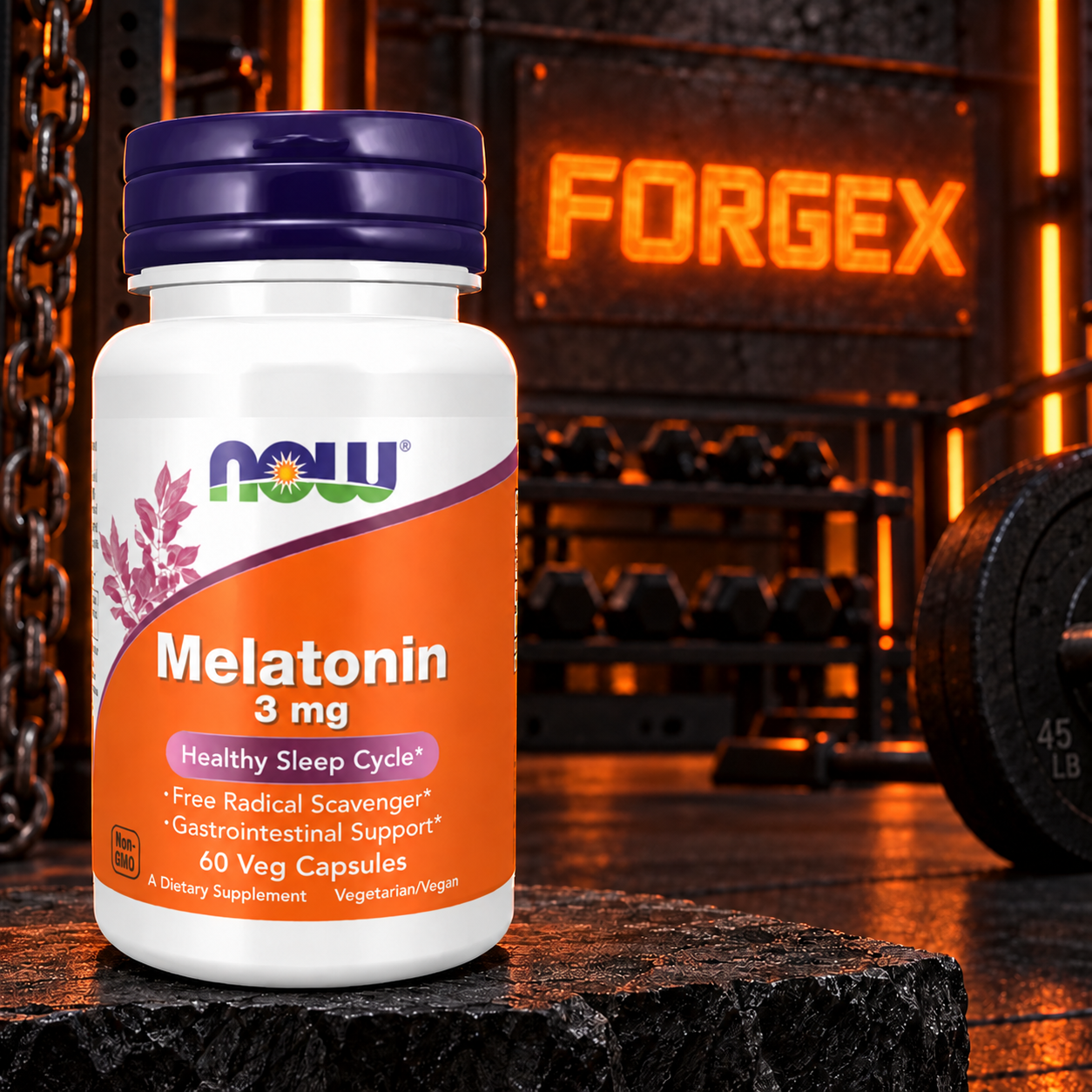 NOW - Melatonin 3mg 60 veg caps — Не указан