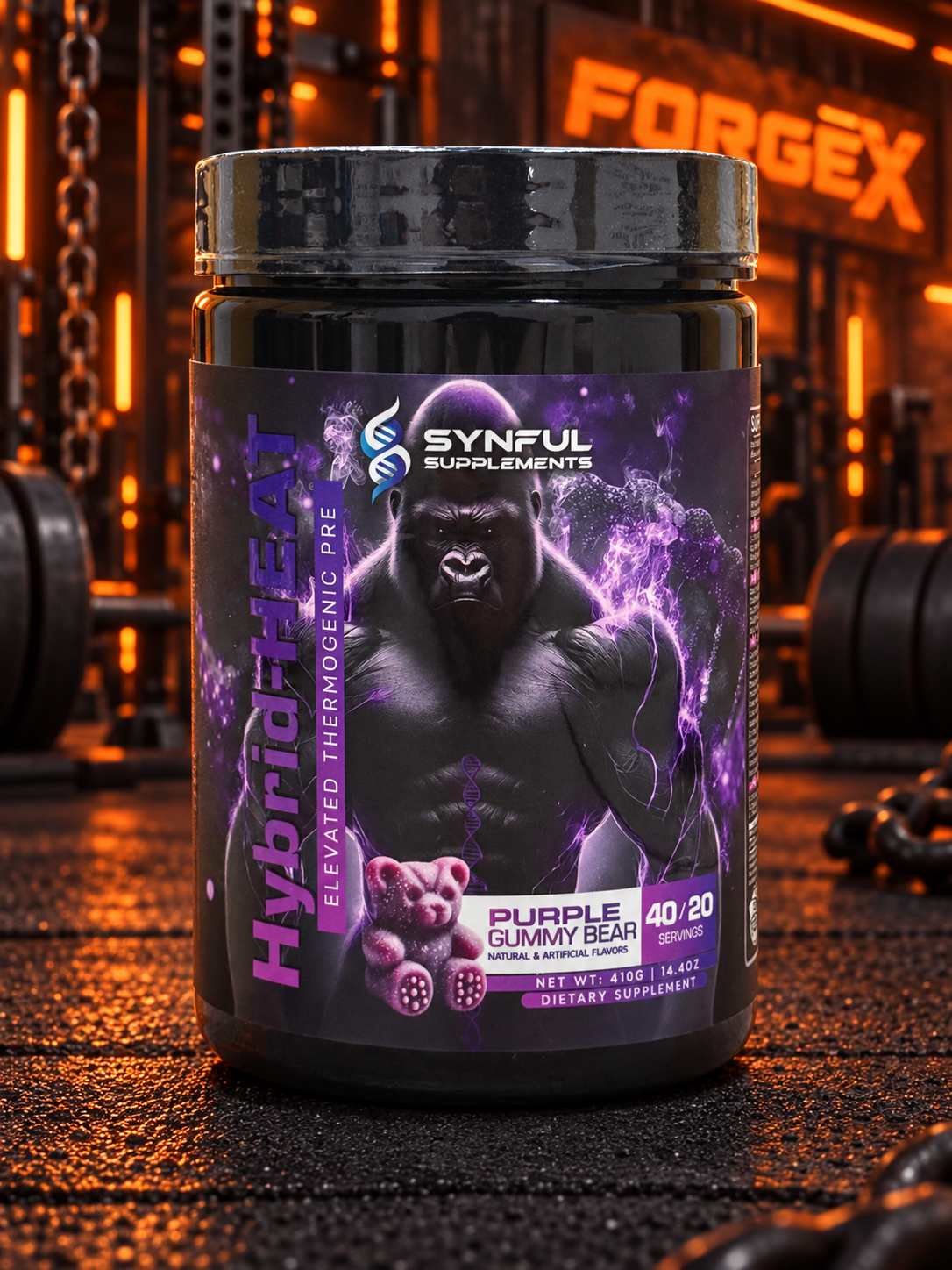 Synful Supplements Hybrid Heat — 410 г — Purple Gummy Bear