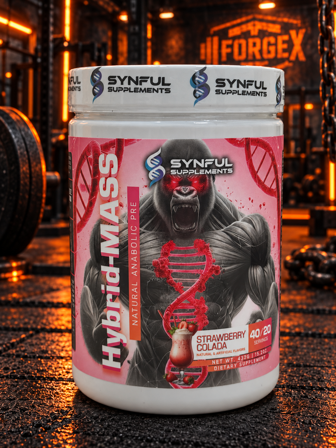 Synful Supplements Hybrid Mass — 432 г — Клубничная колада